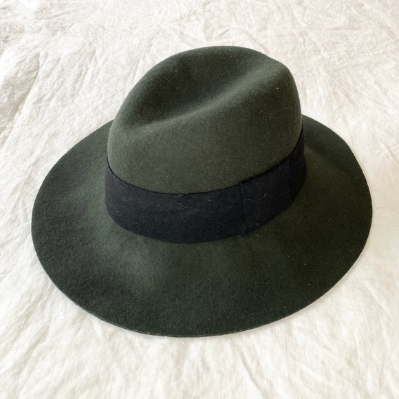 Zara Green Wool Blend Fedora - Picture 1 of 14